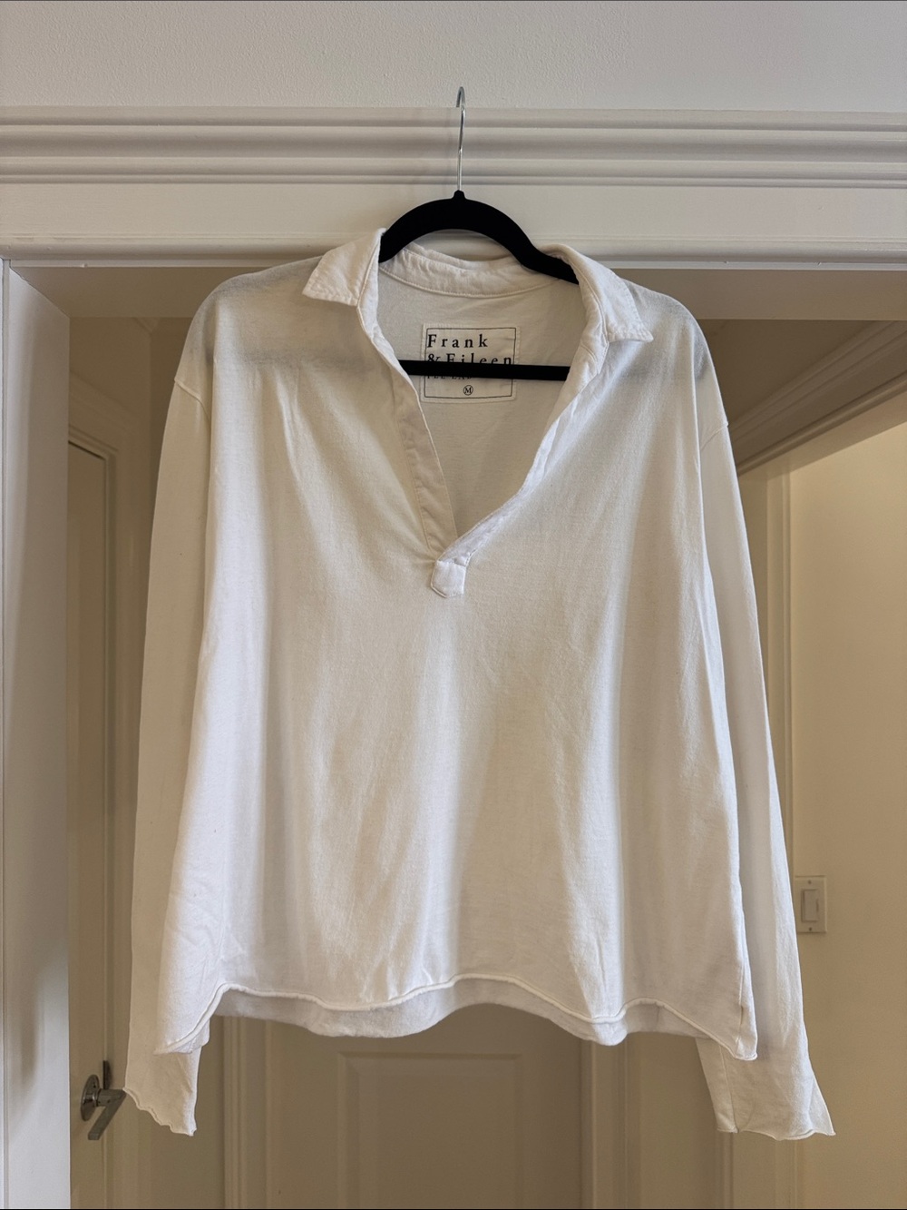 Frank & Eileen White Long-Sleeve Polo Shirt